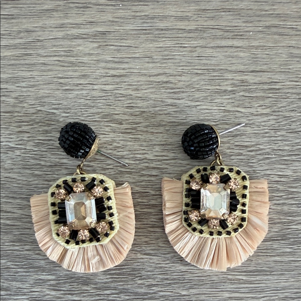 J. Crew Black and Gold Statement Earrings